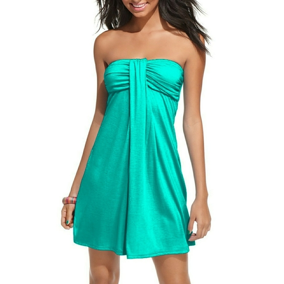 Garage Dresses & Skirts - Garage Strapless Teal Dress Cover-up XS
